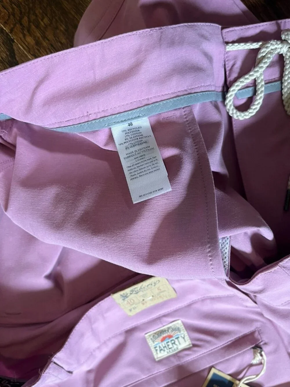 NWT FAHERTY $98 Men's All Day Shorts in Light Orchid Size 40 5